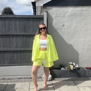 Neon cheesecloth shirt