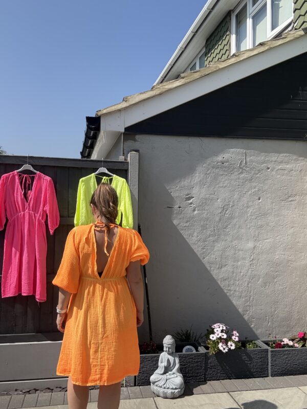 Neon cheesecloth dress - Image 3