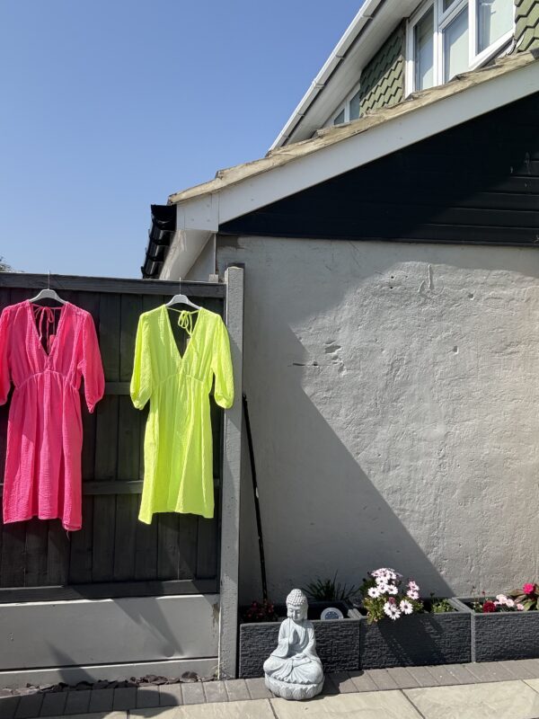 Neon cheesecloth dress - Image 4