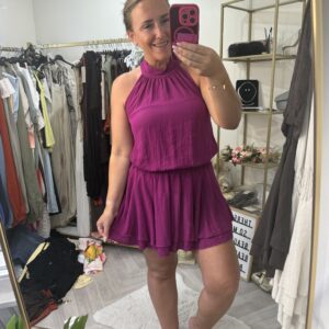 Backless cheesecloth dress