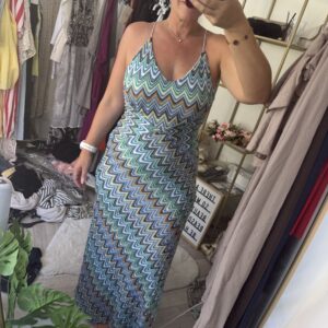 Zig zag print flattering dress