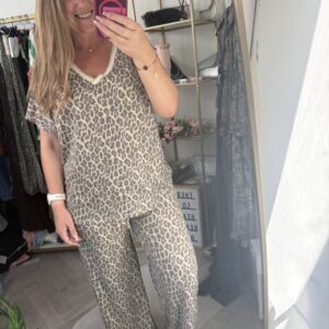Leopard print lurex set