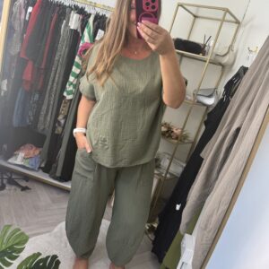Cheesecloth 2 piece harems trousers set