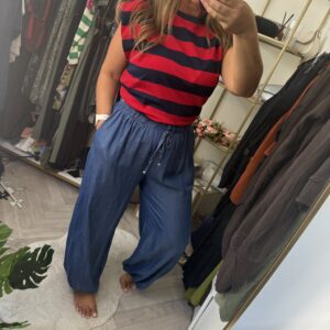 Stripe tops with shoulder pads