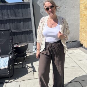 Linen feel casual trousers