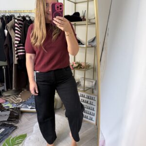 Black balloon jeans