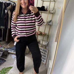 Soft stipe multi-way knit